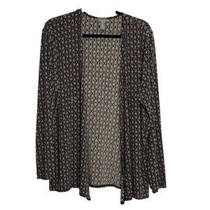 Chico's Women's Travelers Open Cardigan Long Sleeve Stretch Size 2 L Brown